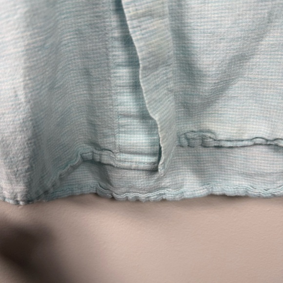 Banana Republic Linen Ice Blue Business Casual Button Down Shirt Size Medium - Picture 6 of 10